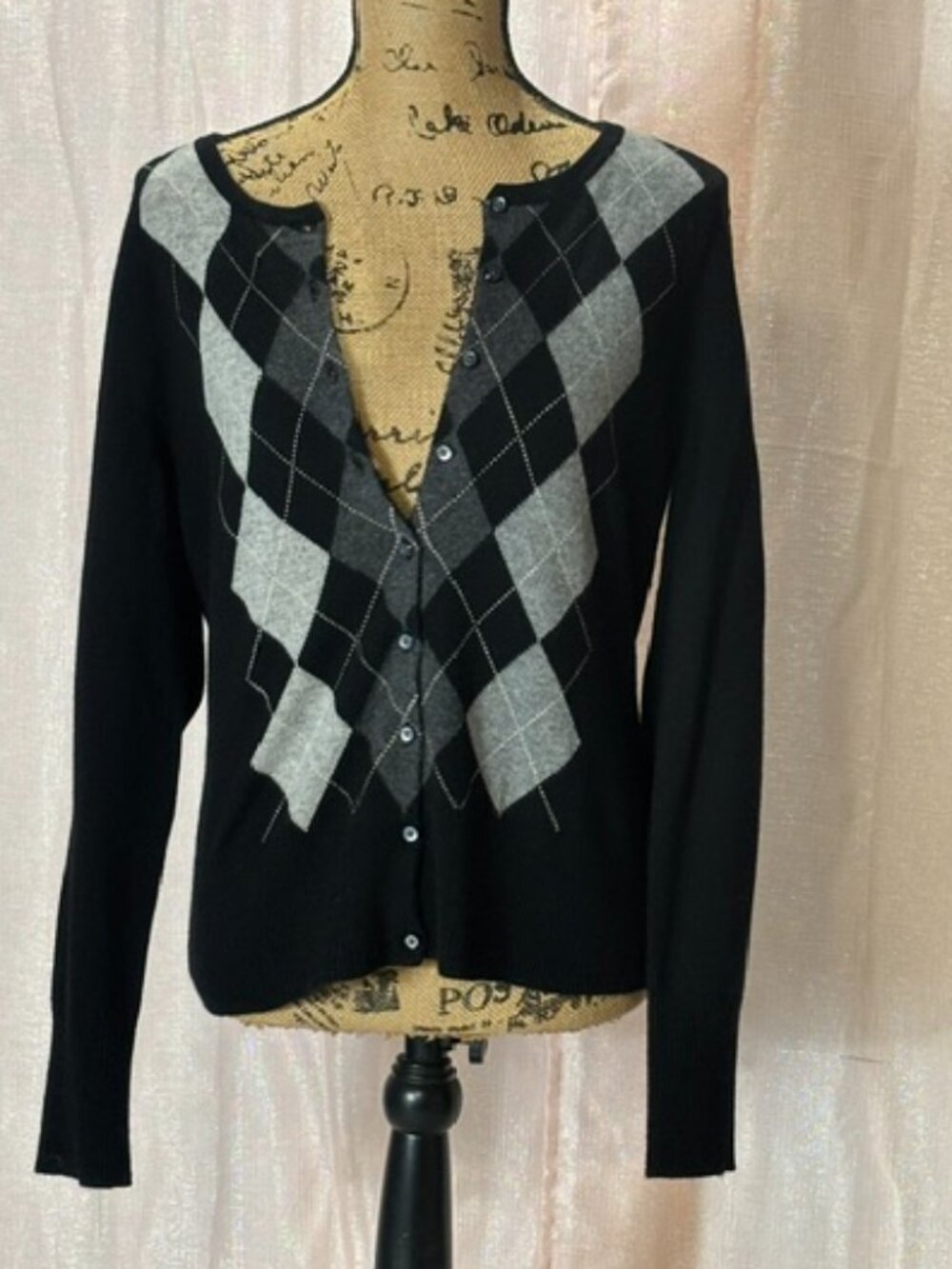 Argyle Cashmere Cardigan